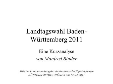 Landtagswahl Baden-Württemberg 2011