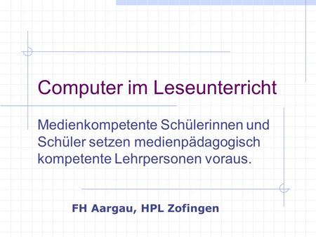 Computer im Leseunterricht