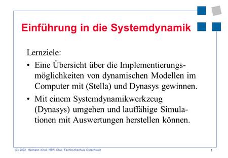 Einführung in die Systemdynamik