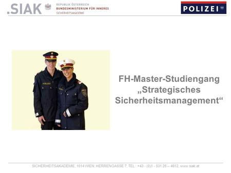 FH-Master-Studiengang „Strategisches Sicherheitsmanagement“