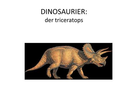 DINOSAURIER: der triceratops