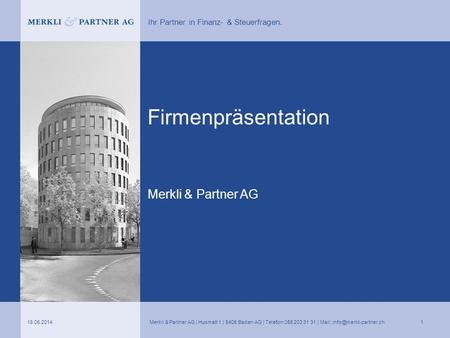 Firmenpräsentation Merkli & Partner AG