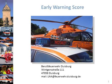 Early Warning Score Berufsfeuerwehr Duisburg Wintgensstraße 111