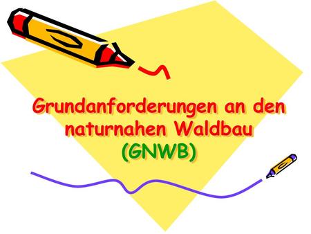 Grundanforderungen an den naturnahen Waldbau (GNWB)