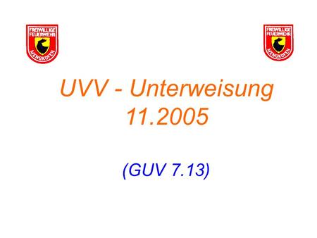 UVV - Unterweisung 11.2005 (GUV 7.13).