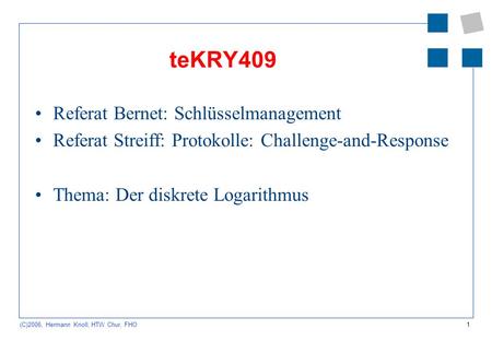 teKRY409 Referat Bernet: Schlüsselmanagement