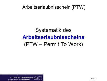 Arbeitserlaubnisschein (PTW)