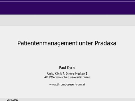 Patientenmanagement unter Pradaxa