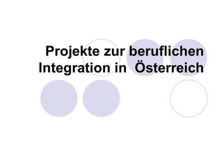 Projekte zur beruflichen Integration in Österreich.