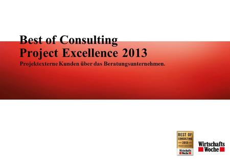 Best of Consulting Project Excellence 2013
