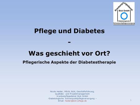 Pflegerische Aspekte der Diabetestherapie
