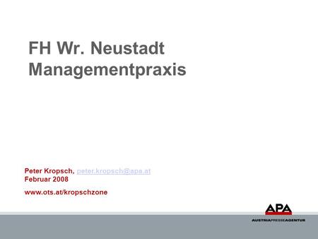 FH Wr. Neustadt Managementpraxis