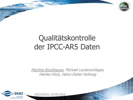 Qualitätskontrolle der IPCC-AR5 Daten