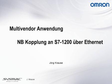 Multivendor Anwendung NB Kopplung an S über Ethernet