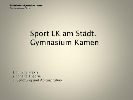 Sport LK am Städt. Gymnasium Kamen