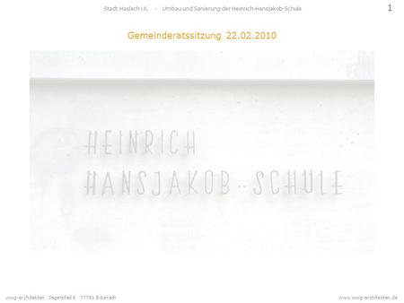 Stadt Haslach i.K. - Umbau und Sanierung der Heinrich-Hansjakob-Schule