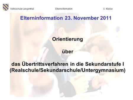 Elterninformation 23. November 2011