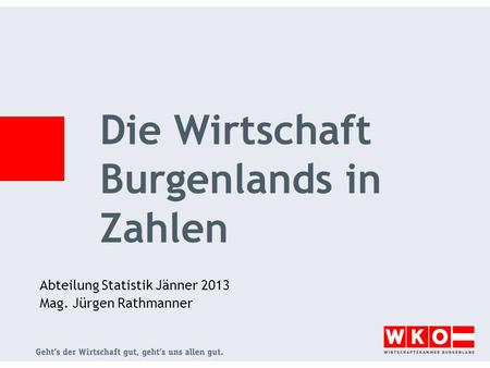Abteilung Statistik Jänner 2013 Mag. Jürgen Rathmanner Die Wirtschaft Burgenlands in Zahlen.