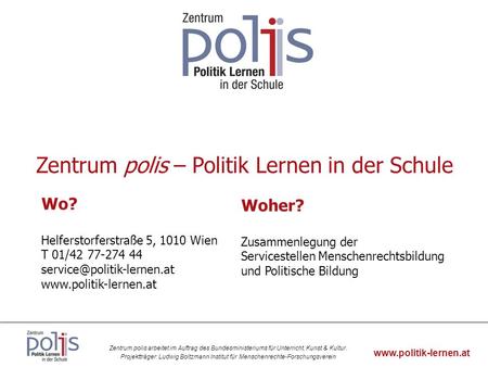 Zentrum polis – Politik Lernen in der Schule