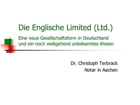 Dr. Christoph Terbrack Notar in Aachen