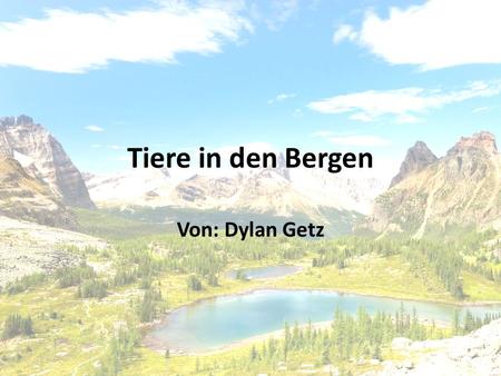 Tiere in den Bergen Von: Dylan Getz.