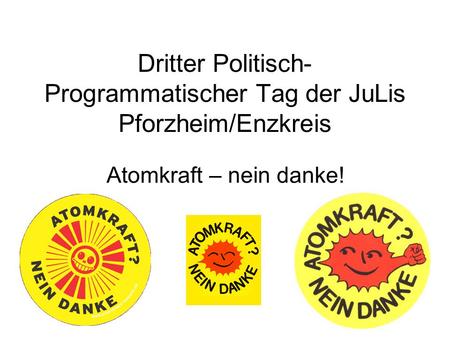 Dritter Politisch- Programmatischer Tag der JuLis Pforzheim/Enzkreis Atomkraft – nein danke!