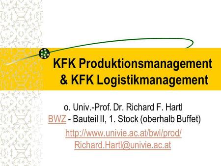 KFK Produktionsmanagement & KFK Logistikmanagement