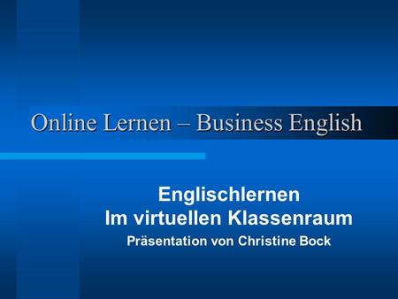 Online Lernen – Business English