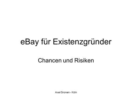 eBay für Existenzgründer