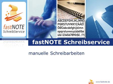 L o g o manuelle Schreibarbeiten fastNOTE Schreibservice www.fastnote.de.