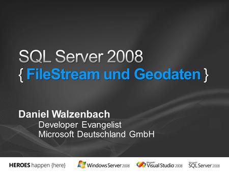 Daniel Walzenbach Developer Evangelist Microsoft Deutschland GmbH.