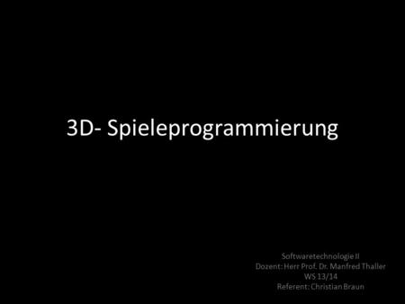 3D- Spieleprogrammierung