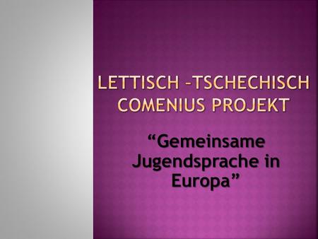 Lettisch –Tschechisch Comenius PROJEKT
