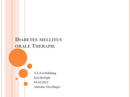 Diabetes mellitus orale Therapie