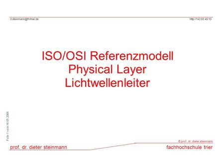 ISO/OSI Referenzmodell