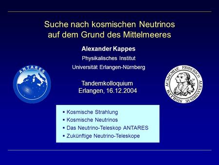 Suche nach kosmischen Neutrinos auf dem Grund des Mittelmeeres