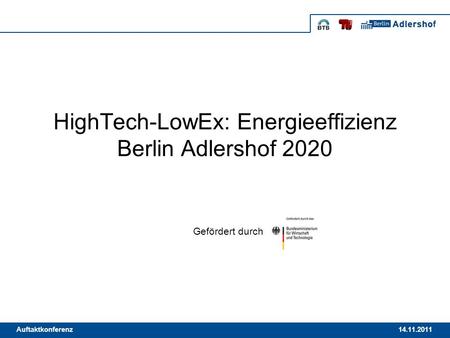 HighTech-LowEx: Energieeffizienz Berlin Adlershof 2020