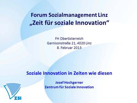„Zeit für soziale Innovation“