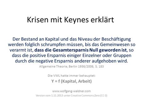 Krisen mit Keynes erklärt