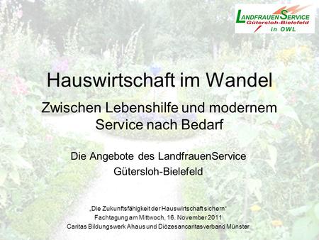 Die Angebote des LandfrauenService Gütersloh-Bielefeld