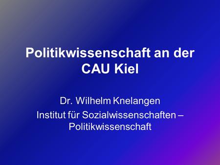 Politikwissenschaft an der CAU Kiel