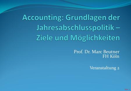 Prof. Dr. Marc Beutner FH Köln Veranstaltung 2