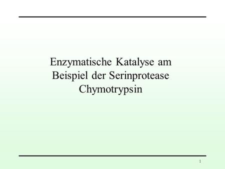 Enzymatische Katalyse am Beispiel der Serinprotease Chymotrypsin