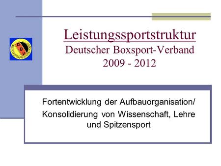Leistungssportstruktur Deutscher Boxsport-Verband