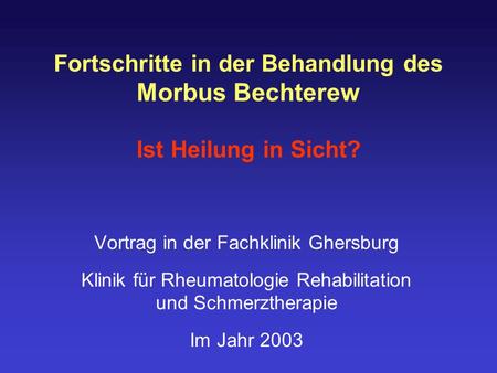 Vortrag in der Fachklinik Ghersburg