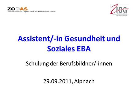 Assistent/-in Gesundheit und Soziales EBA