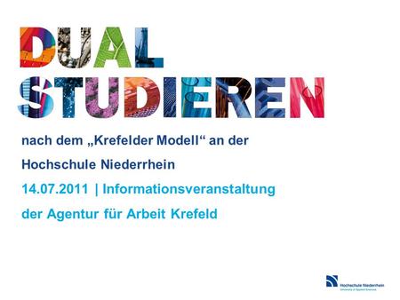 nach dem „Krefelder Modell“ an der Hochschule Niederrhein