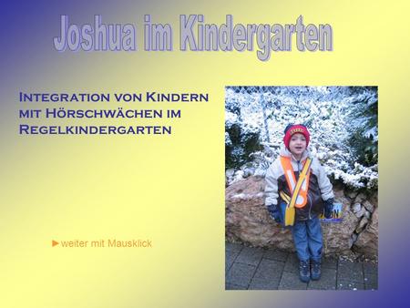 Joshua im Kindergarten