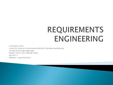 REQUIREMENTS ENGINEERING