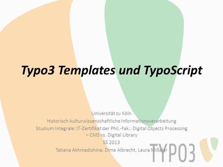 Typo3 Templates und TypoScript